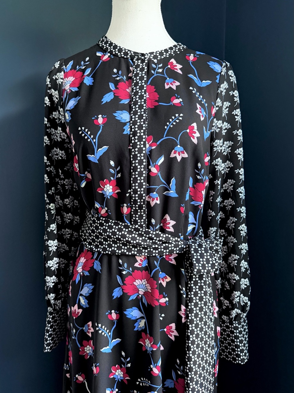 Talbots Mixed Floral Crepe Midi Dress | NWOT | Size 2 - Picture 8 of 16